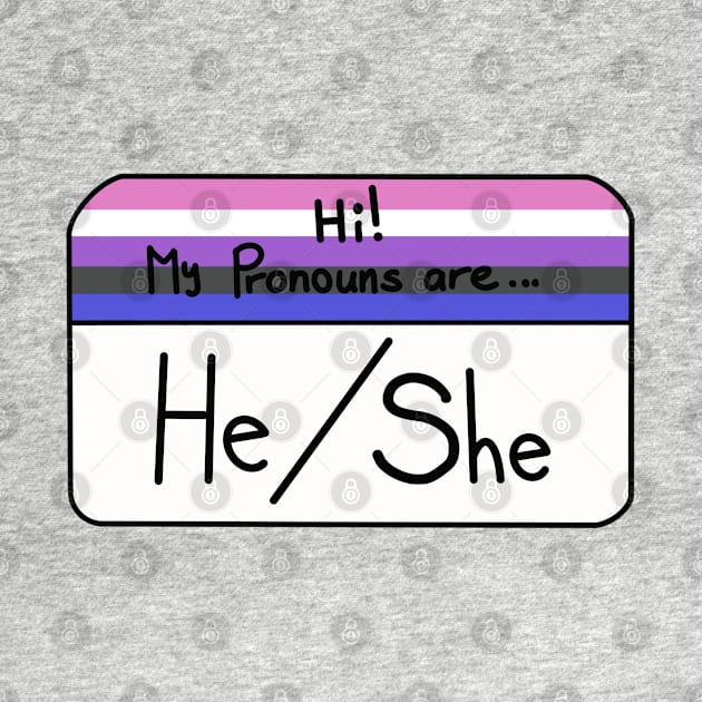 Hi my pronouns are - he she - genderfluid pride by Beelixir Illustration